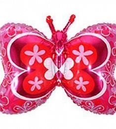 Фольгированный шар - Розовая бабочка - 35"