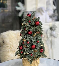 Новогодний декор Елка "XMAS Red" из нобилиса