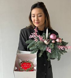 Новогодний сет "Настольная композиция + Бенто" из нобилиса