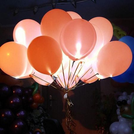 Светящийся персиковый шар - латекс 12" 1