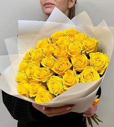 Букет желтых голландских роз