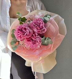 Букет "Прованс" из гортензий и роз