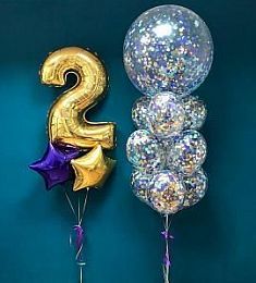 Композиция из шаров "2 года" (пайетки)