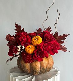 Композиция в тыкве "Осенний романс"